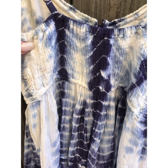 Forever 21 Blue & White Tie Dye Midi Dress, Size Small - Picture 6 of 8